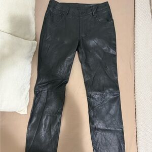 ANNE KLEIN BLACK LEATHER PANTS